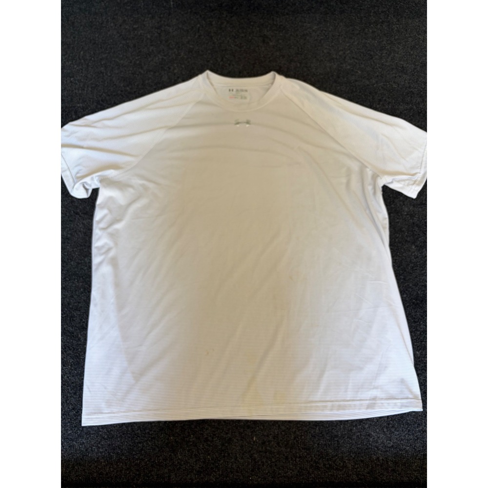 Under Armour Mens HeatGear Short Sleeve Striped Performance Shirt White XL